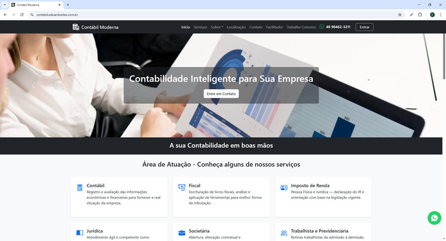 Tela do sistema Cont&aacute;bil Desk